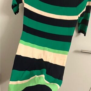 Fashion Nova Green and Black Long Sleeve Sheath Dress